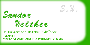 sandor welther business card